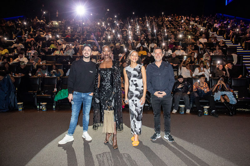 German film premiere of MARVEL’s BLACK PANTHER - WAKANDA FOREVER in Berlin UCI Luxe, 2022/11/07 Dominik Poschen, Florence Kasumba, Jenny Augusta, Roger Crotti Photo: Disney/Hanna Boussouar