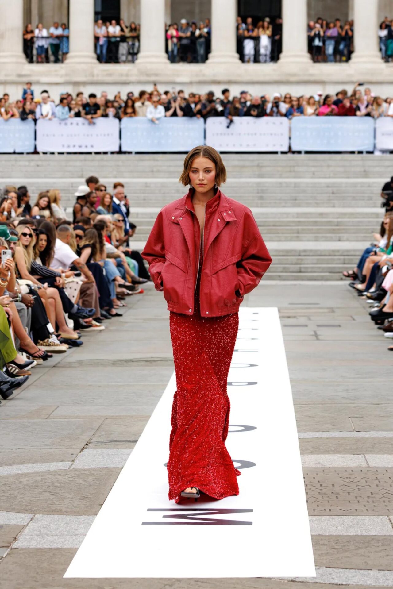 Runway images of Topshop Return show in trafalgar Square