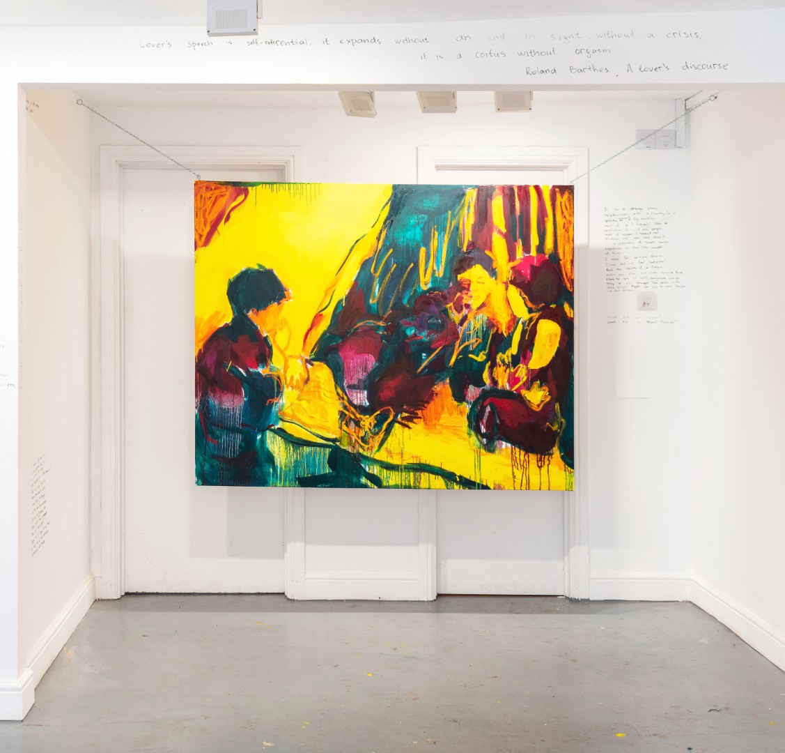 Boys in a Blanket Tent' by Katya Granova, 2024 (on display at RUPTURE XIBIT)